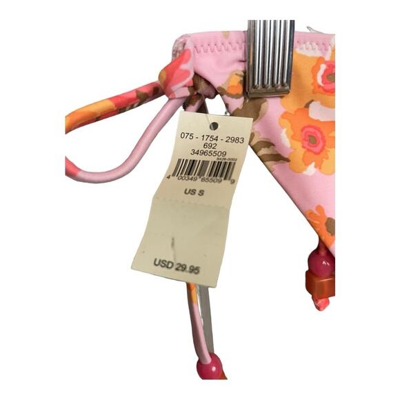 Aerie Printed Ruffle Tie Cheekier Bikini Bottom in Country Pink Size S NWT - Picture 9 of 12